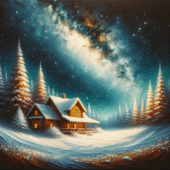 Magical Winter Night Painting By Diamonds Kit