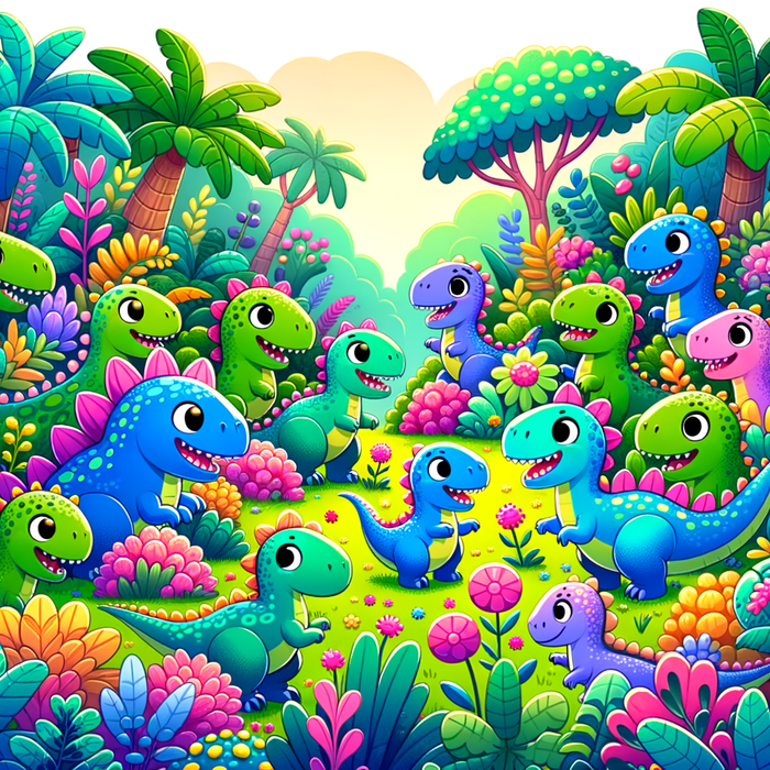 Playful Dinosaur Adventure Paint By Color