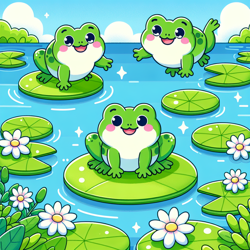 Fun Frogs On Lilies Paint By Diamonds