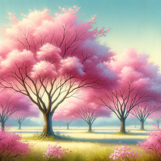 Blossoming Cherry Trees Painting By Diamonds Kit