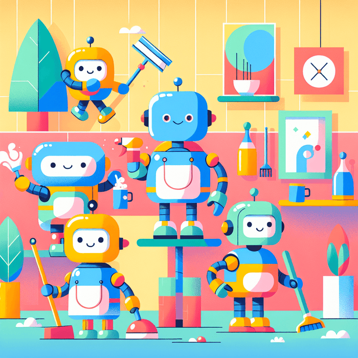 Friendly Robot Helpers Paint By Diamond