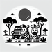 Wild Jungle Safari With Zebras Paint By Diamonds Kits