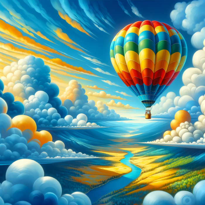 Adventurous Hot Air Balloon Ride Paint By Diamonds Art