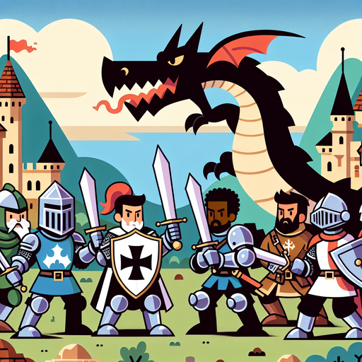 Knights And Dragons Paint By Color