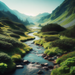Mountain Stream Serenity Diamond Painting