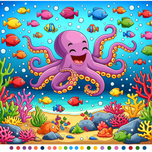 Silly Octopus Painting By Diamonds Kit