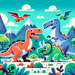 Adventures In Dinosaur Land Painting Diamond Kit