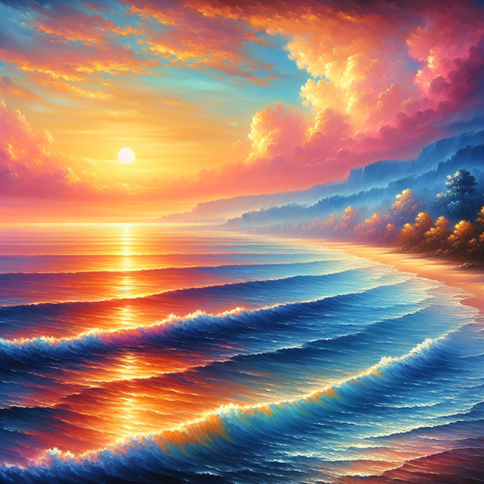 Stunning Ocean Horizon Painting By Diamonds Kit