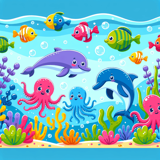 Happy Underwater Friends Painting By Diamonds Kit