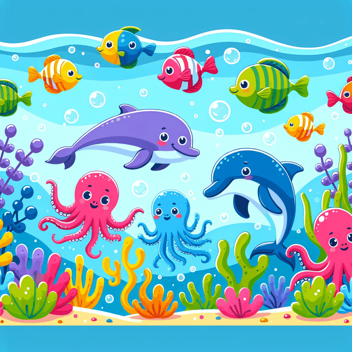 Happy Underwater Friends Painting By Diamonds Kit