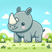 Adorable Baby Rhino Paint By Diamonds Kits