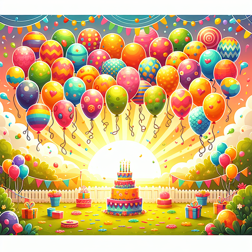 Colorful Party Balloons Painting Diamond Kit