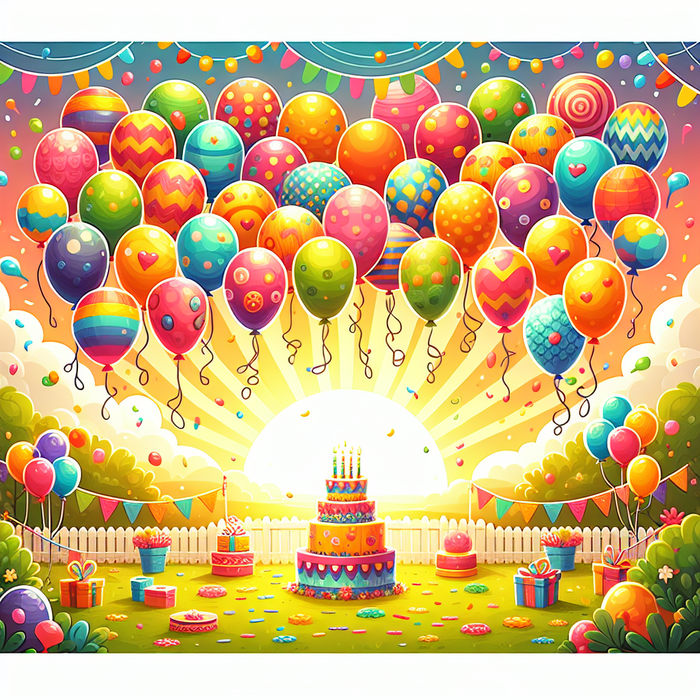 Colorful Party Balloons Painting Diamond Kit