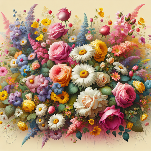 Vivid Floral Arrangement Paint By Color