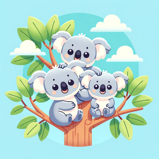 Cheerful Koala Family Diamond Painting