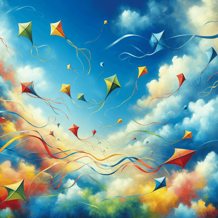 Colorful Kite Flying Paint By Color