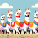 Adorable Alpaca Parade Painting By Diamonds Kit