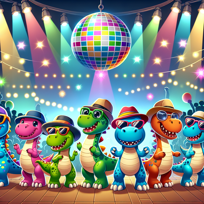 Dancing Dinosaur Disco Diamonded Painting Kits