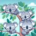 Cuddly Koalas Paint By Color