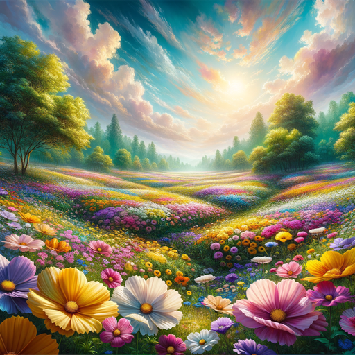 Endless Flower Fields Paint By Diamonds Art