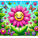 Sunny Smiley Flower Paint By Color