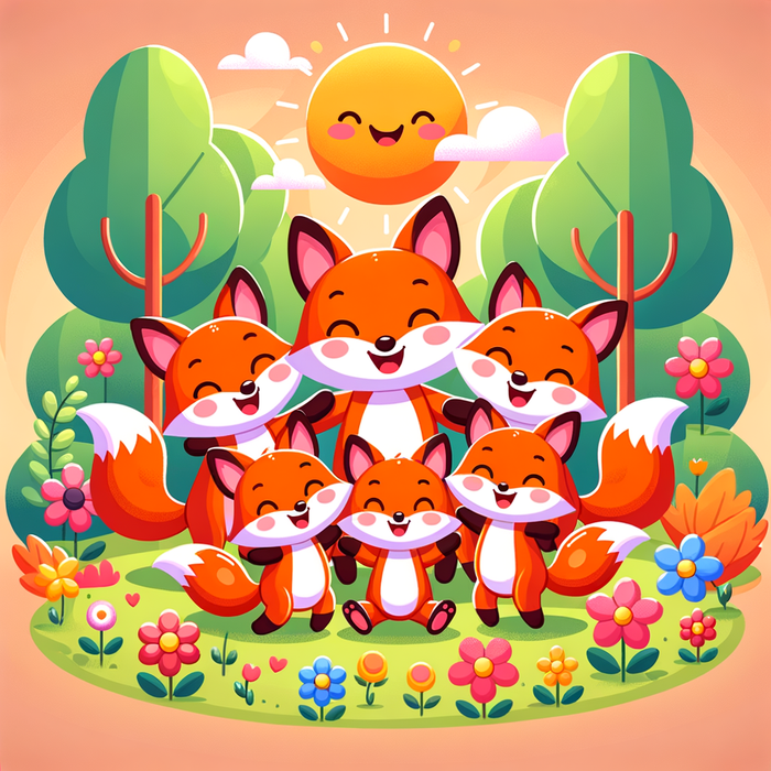 Friendly Fox Family DIY Paint By Diamonds