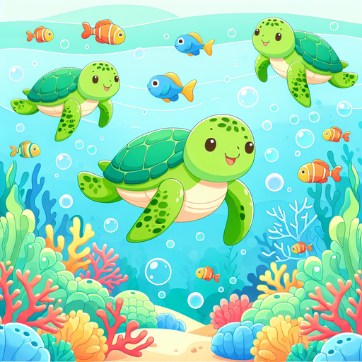 Sailing Sea Turtles Paint By Color