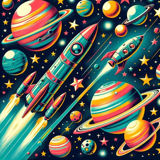 Retro Space Adventure Paint By Color