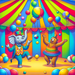 Silly Circus Animals Paint By Diamonds Kits