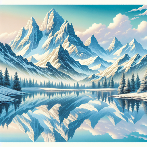 Serene Mountain Landscape Paint By Color