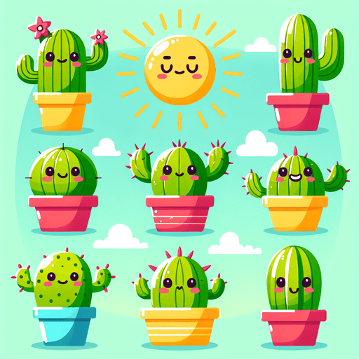 Cute Cactus Friends Paint By Diamonds Kits