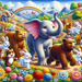 Charming Animal Parade Painting By Diamonds Kit