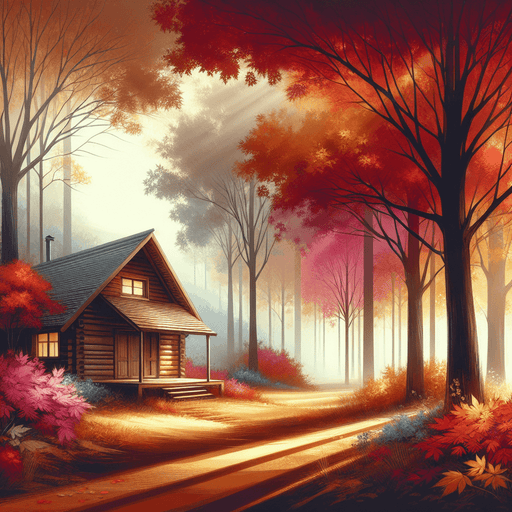 Peaceful Autumn Retreat Painting By Diamonds Kit