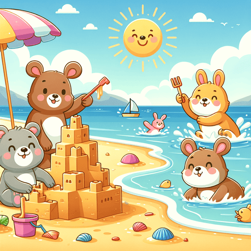 Sunny Animal Beach Day Painting By Diamonds Kit