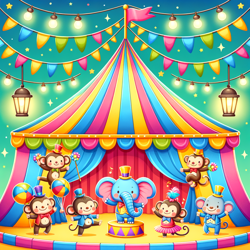 Charming Animal Circus Paint By Color