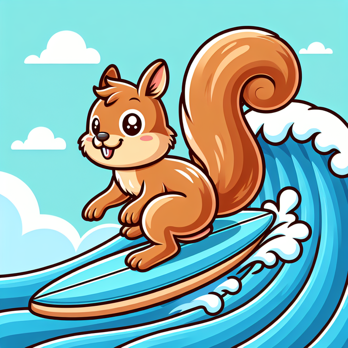 Surfing Squirrel Diamonded Painting Kits