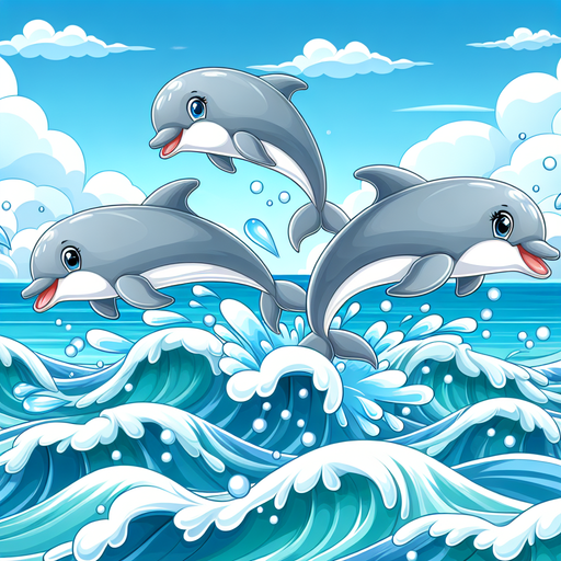 Seaside Dolphin Dash DIY Paint By Diamonds