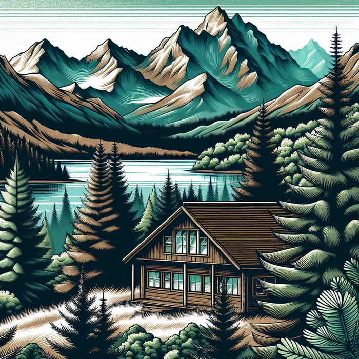 Tranquil Mountain Retreat Diamond Painting