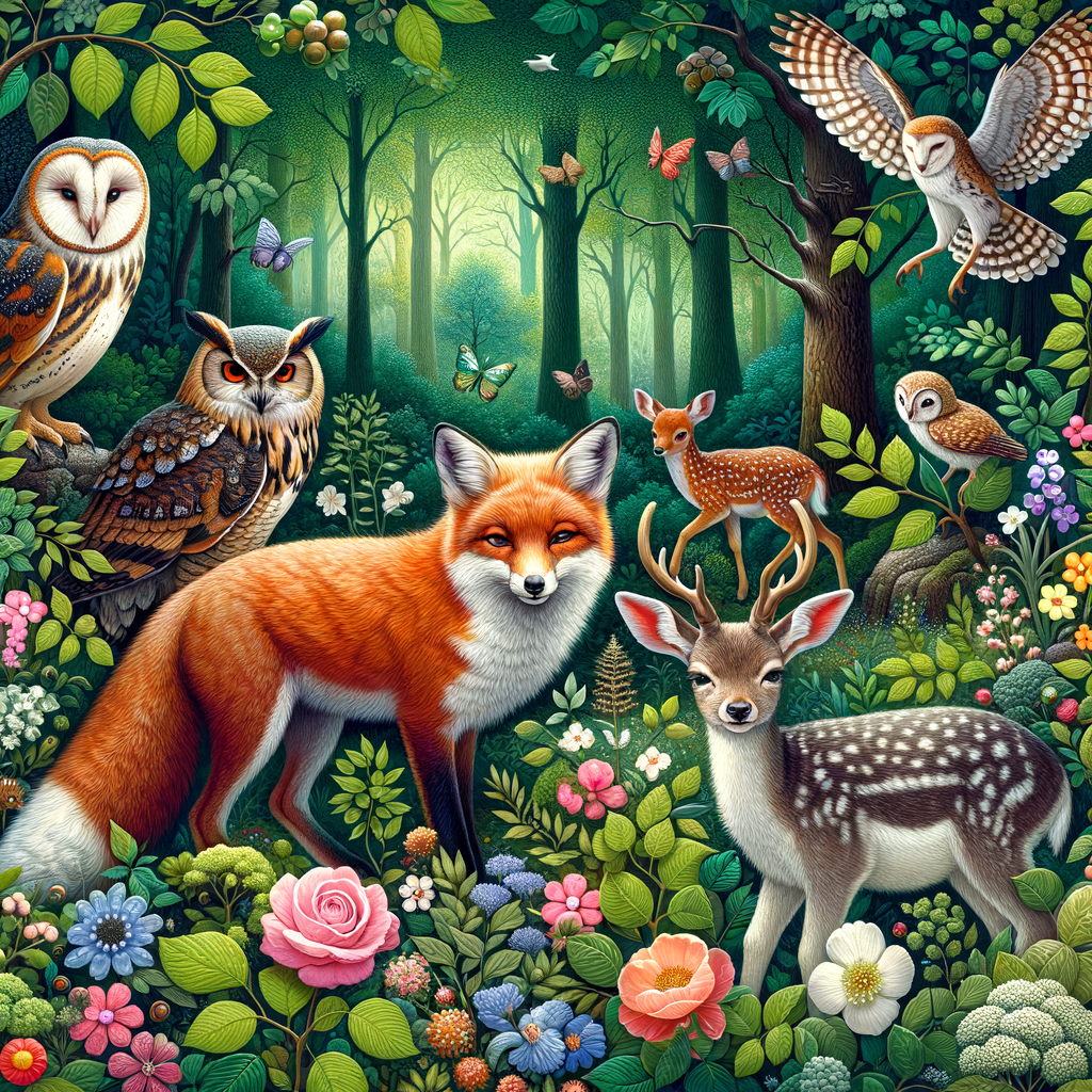 Whimsical Forest Fauna 5D DIY Paint By Diamond Kit