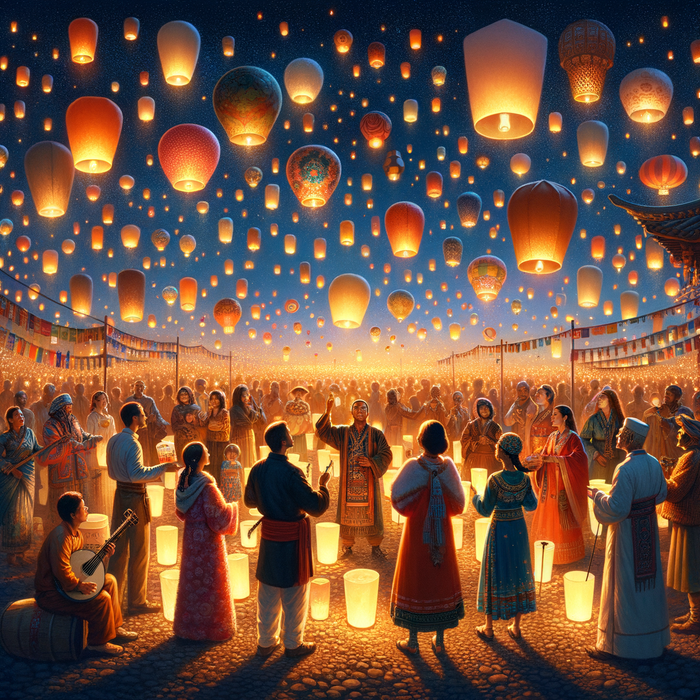 Chinese Lantern Festival - Taiwan Painting By Diamonds Kit