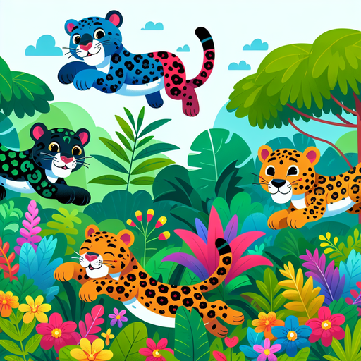 Joyful Jumping Jaguars Paint By Color
