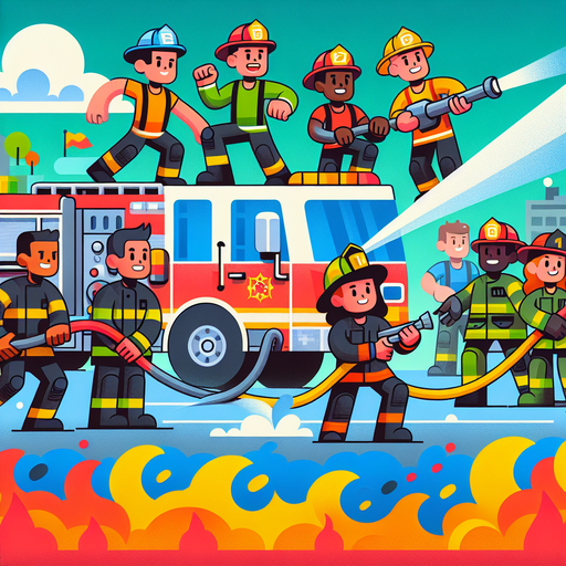 Friendly Firefighters Brigade Diamonded Painting Kits