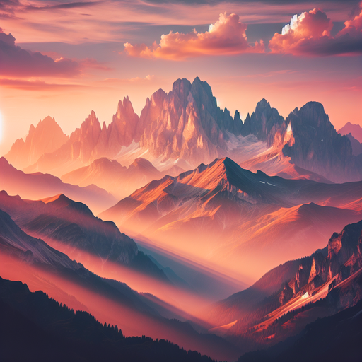 Majestic Mountain Awakening Painting Diamond Kit