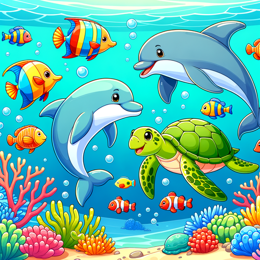 Adventurous Undersea Friends Painting Diamond Kit