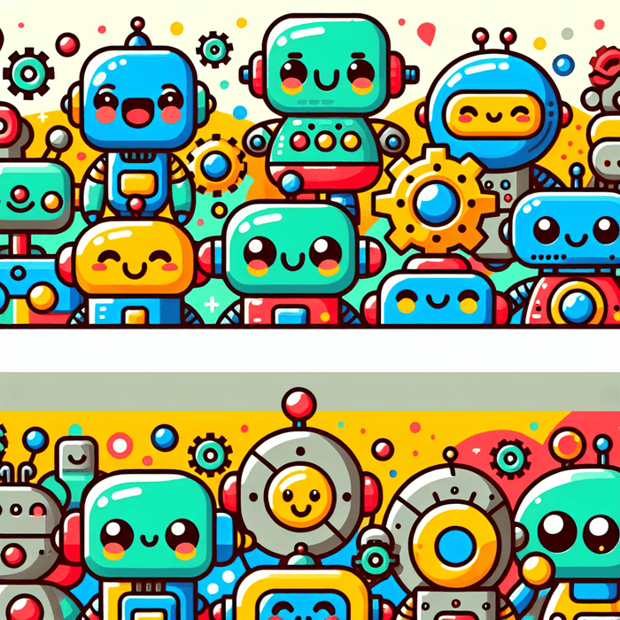 Cheery Robot Friends Paint By Diamonds Art