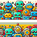 Cheery Robot Friends Paint By Diamonds Art