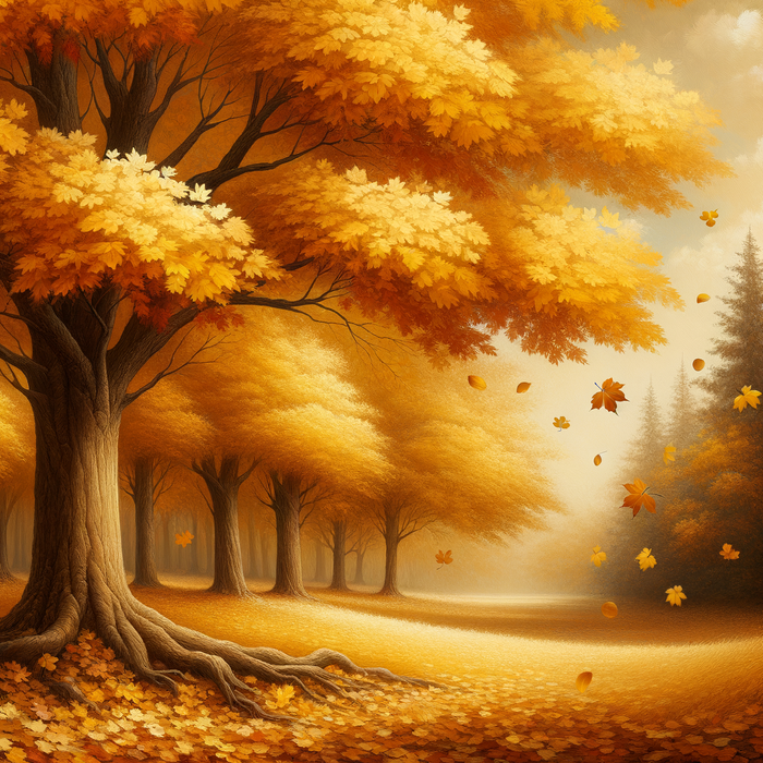 Golden Autumn Landscape Diamond Painting