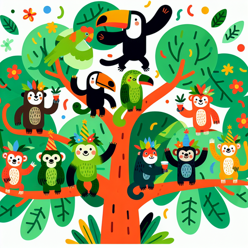 Tropical Treetop Party Diamonded Painting Kits