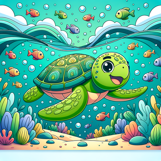 Jolly Sea Turtle Paint By Color