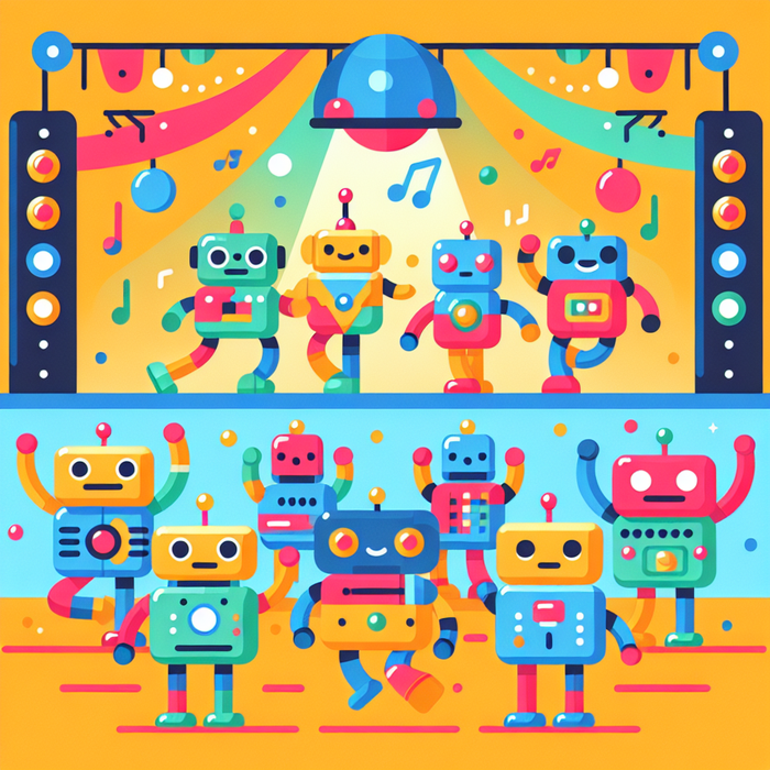 Robot Dance Party Paint By Diamonds Art